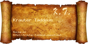 Krauter Taddeus névjegykártya